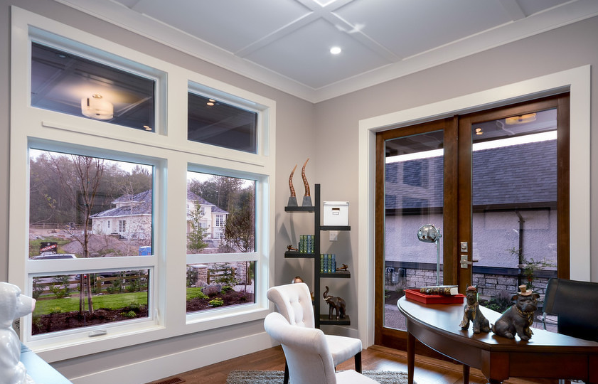 混搭風(fēng)格書房斷橋鋁包木門窗